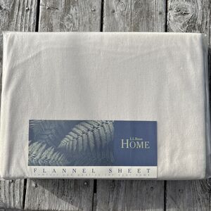 LL Bean Home Flannel Flat Sheet Natural Twin 70" × 105" NOS Made in Germany